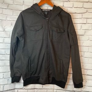 Silver Point Charcoal Black Hooded Jacket with Pockets
